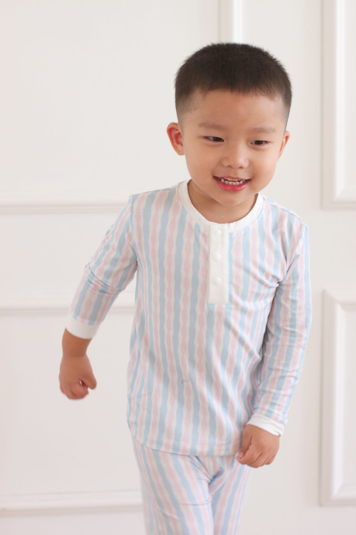 Sustainable Choice Modal Long Sleeve Pyjamas - Wavy Blue