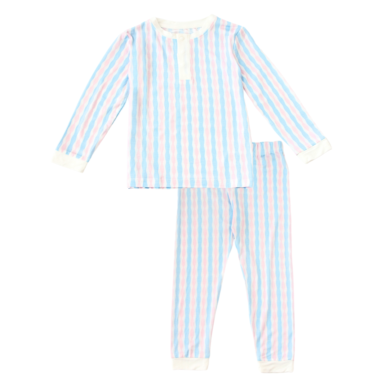 Sustainable Choice Modal Long Sleeve Pyjamas - Wavy Blue