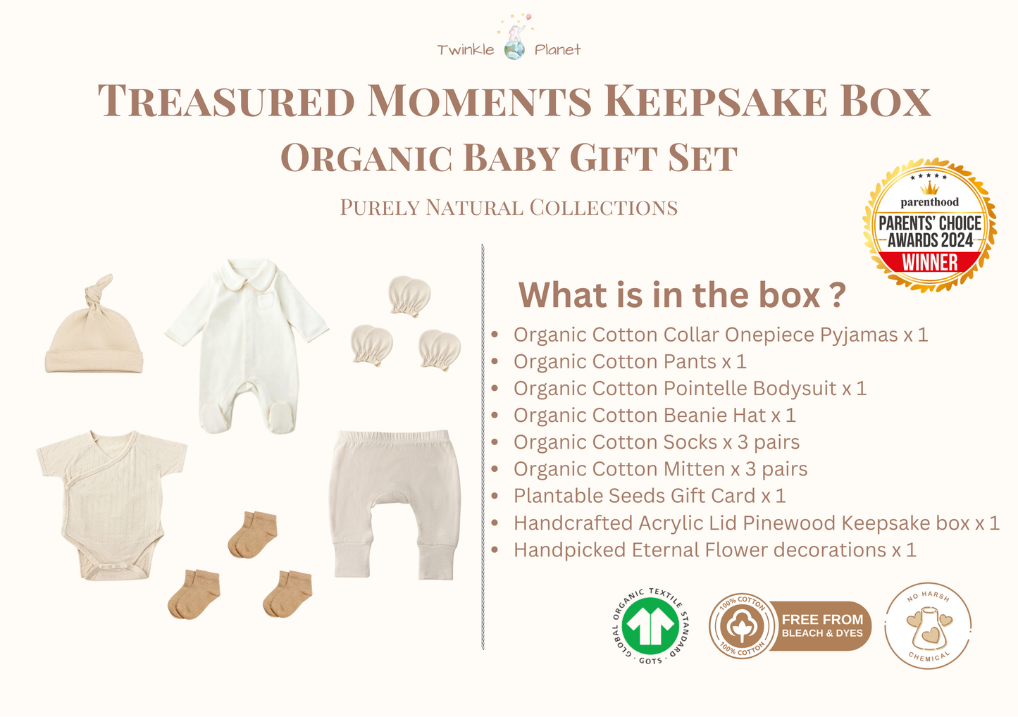 Treasured Moments Wooden Keepsake Box Baby Gift Set