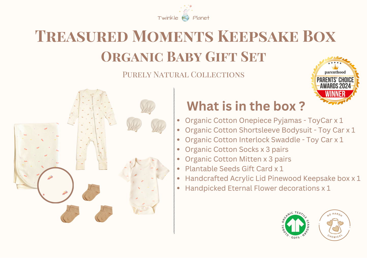 Treasured Moments Wooden Keepsake Box Baby Gift Set