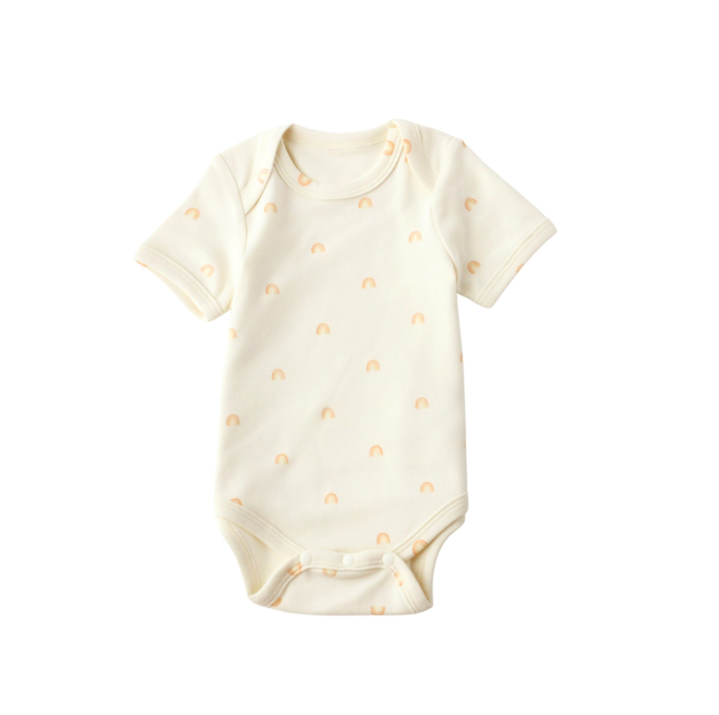 Organic Cotton Short Sleeve Baby Bodysuit - Sunshine Rainbow