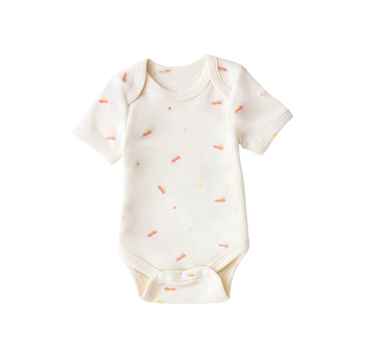 Organic Cotton Short Sleeve Baby Bodysuit - ToyCar