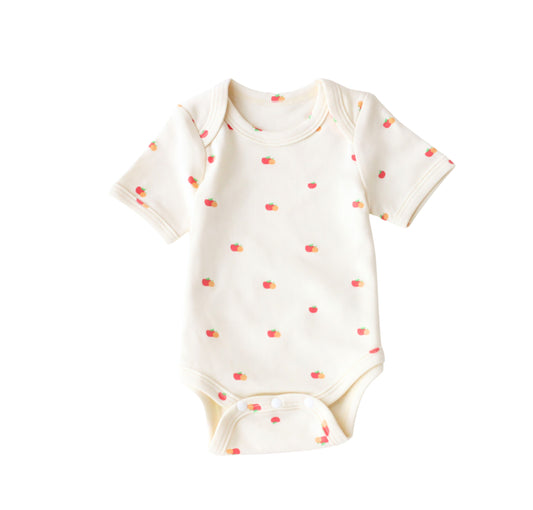 Organic Cotton Short Sleeve Baby Bodysuit - Apple&Orange