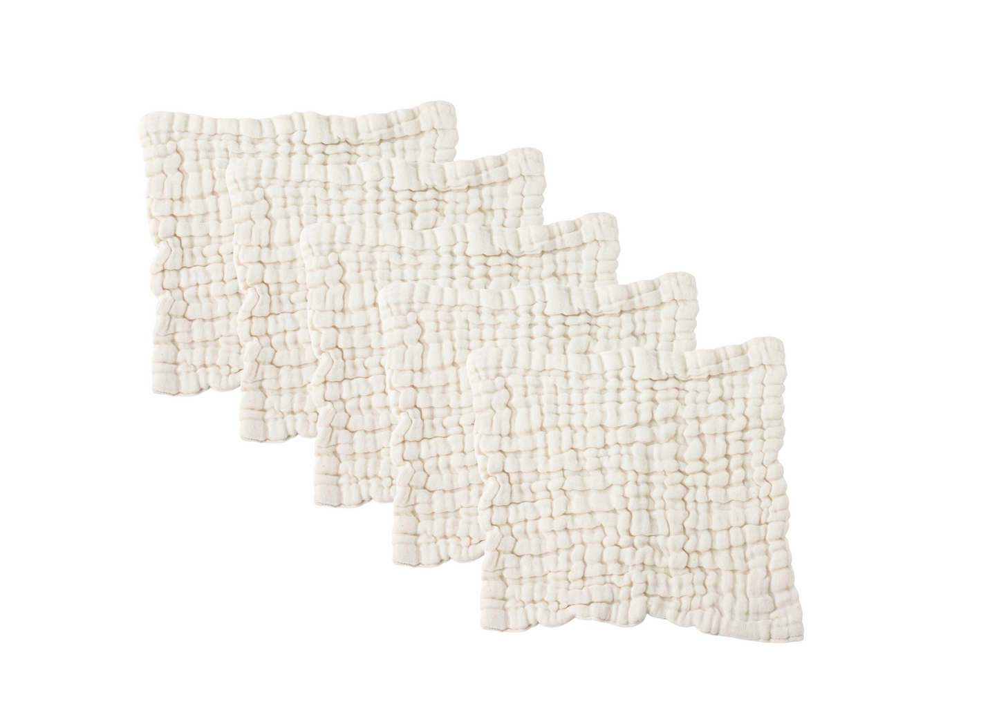 [5 pcs Bundle] Organic Cotton Washcloth  - Purely Natural