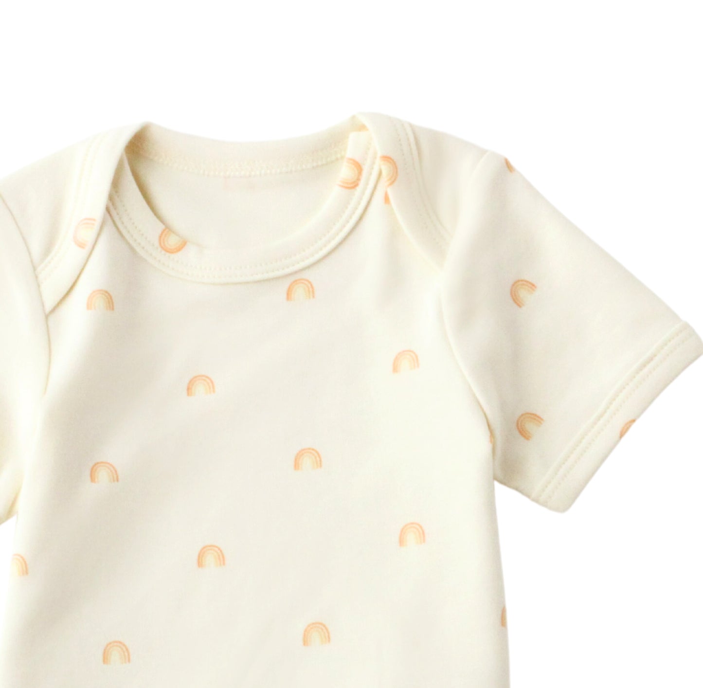 Organic Cotton Short Sleeve Baby Bodysuit - Sunshine Rainbow